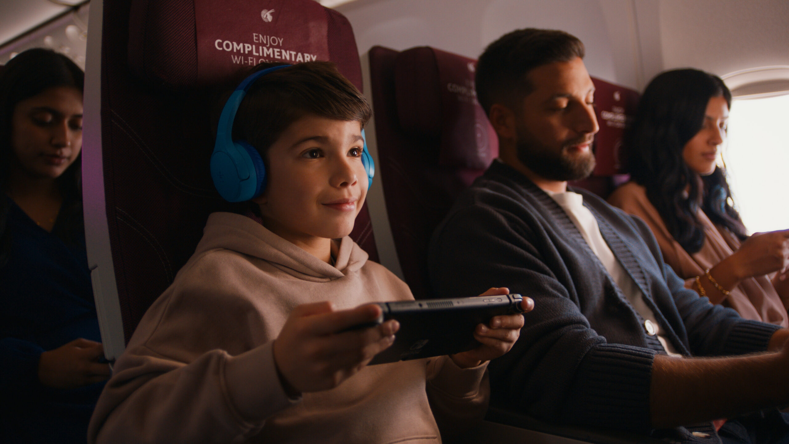 Qatar Airways passengers aboard aircraft