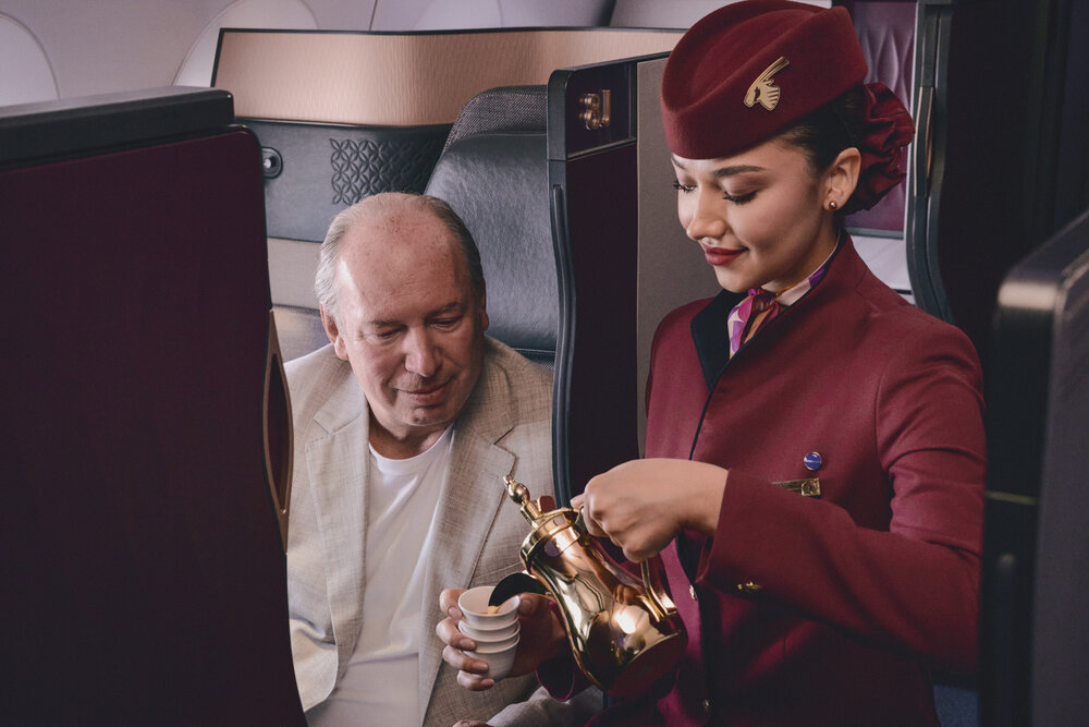 Hans Zimmer aboard Qatar Airway's aircraft