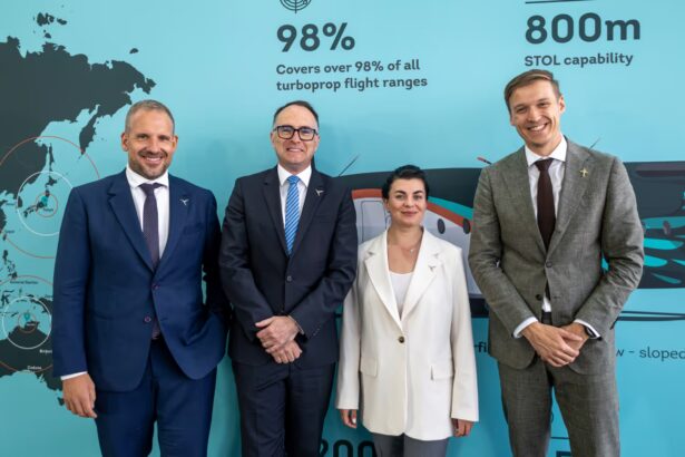 Deutsche Aircraft Sales Team (from left to right): Reinhard Schwaiger (Sales Director), Markus Hahner (Sales Director for Special Mission Solutions), Anastasija Visnakova (VP Sales and Marketing) and Nils Heuer (Sales Director)