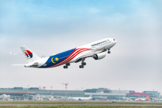 Malaysia Airlines Airbus A330neo taking off.