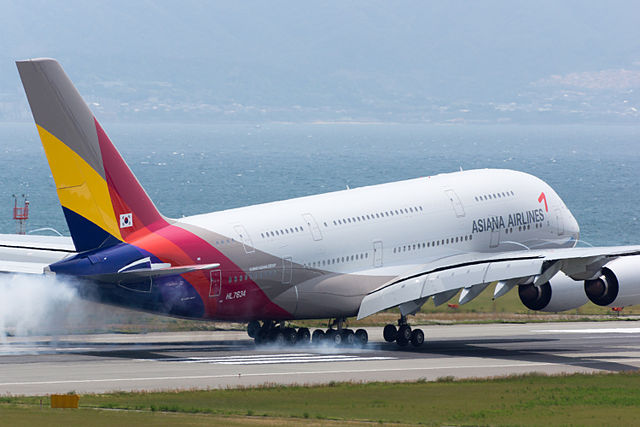 Asiana Airlines A380 at Osaka Kansai Int'l Airport