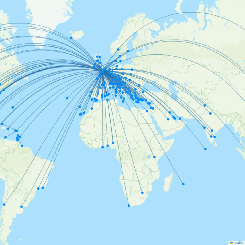 British airways flightpath and airspace