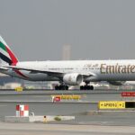 Emirate aircraft on the runway