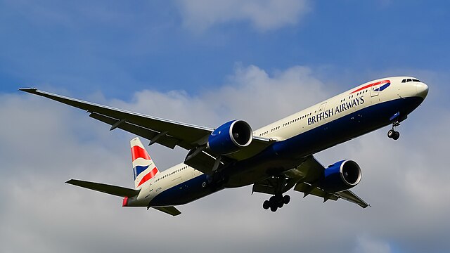 British Airways Boeing 777, which is set to launch its operations on the London Heathrow-Cape Town Route 