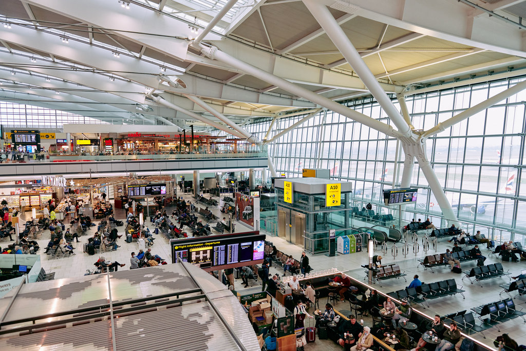 Passenger traffic at Heathrow Airport