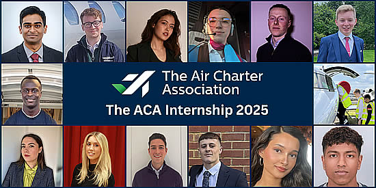 2025 cohort of interns for the Air Charter Association's internship