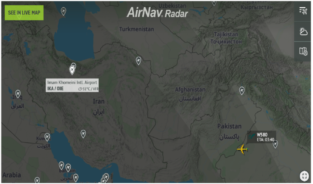 Iranian airspace amidst rise in Iran-Israel tensions
