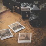 A camera with images of travel