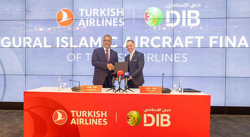 In innovative financing transaction Turkish airlines and DIB sign the deal for funds to financia Airbus A350 aircraft