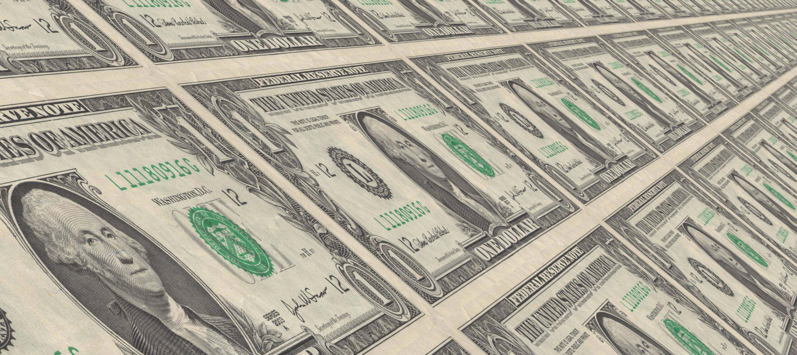 A series of one dollar bill 