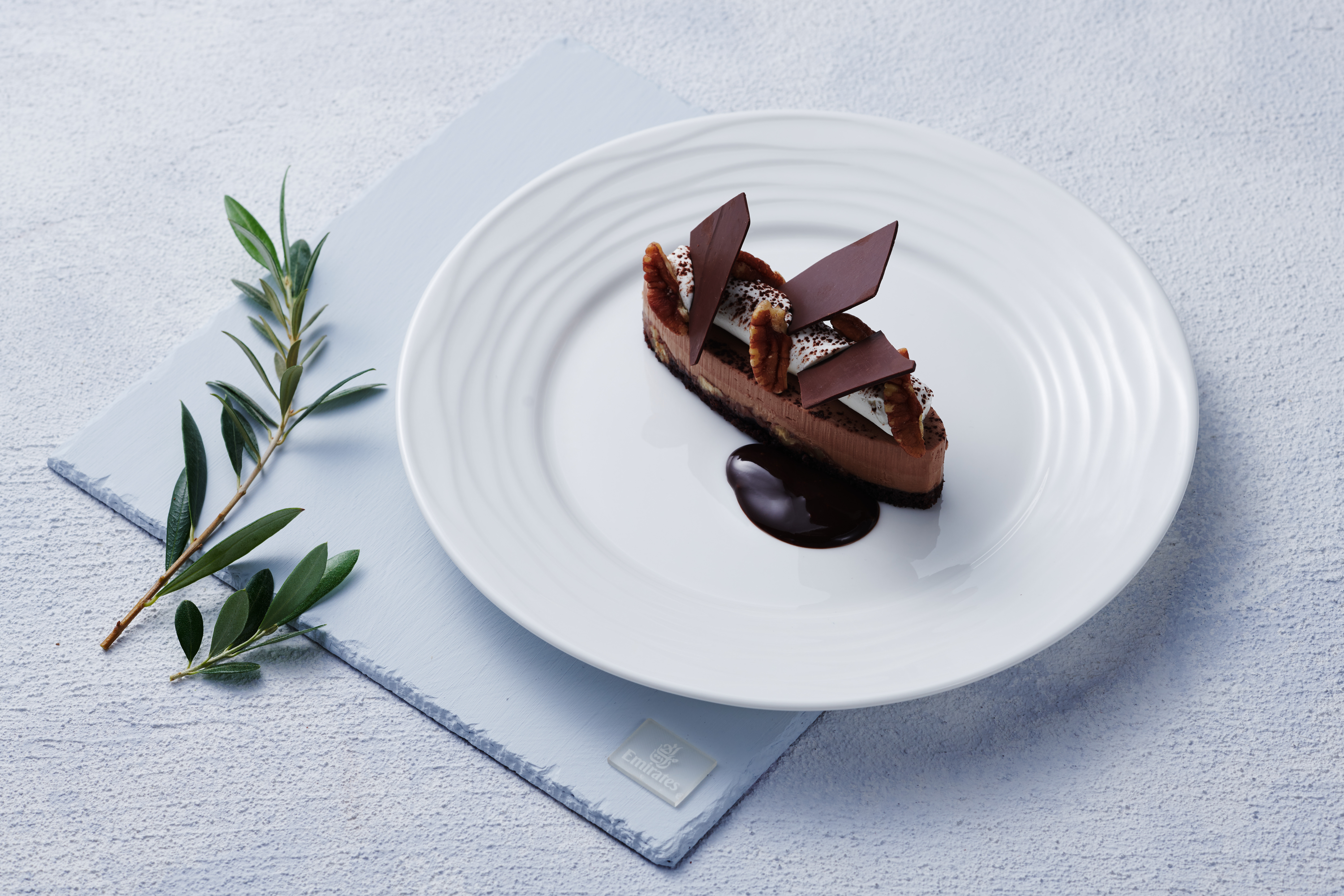 Emirates' Vegan Chocolate Pecan Cake