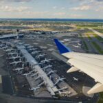 Aerial view of New York JFK Airport, New York City, USA