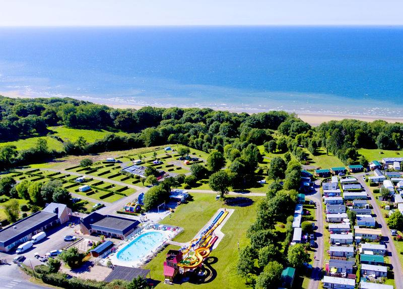 French coast landscape with a campsite.