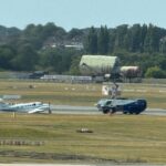Eyewitness image of the aircraft incident at Birmingham Airport