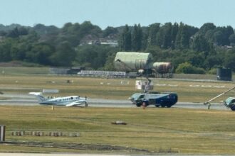 Eyewitness image of the aircraft incident at Birmingham Airport