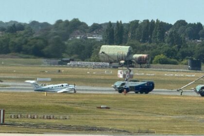 Eyewitness image of the aircraft incident at Birmingham Airport