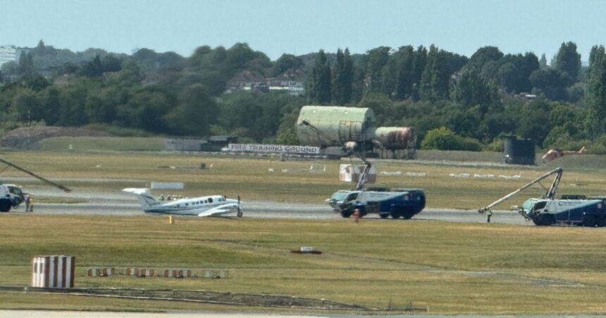 Eyewitness image of the aircraft incident at Birmingham Airport