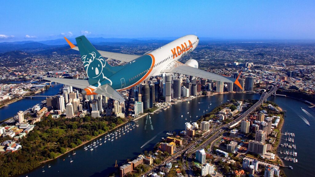 A mock-up of Koala Airlines branded aircraft. Koala Airlines looking to disrupt Australian market 
