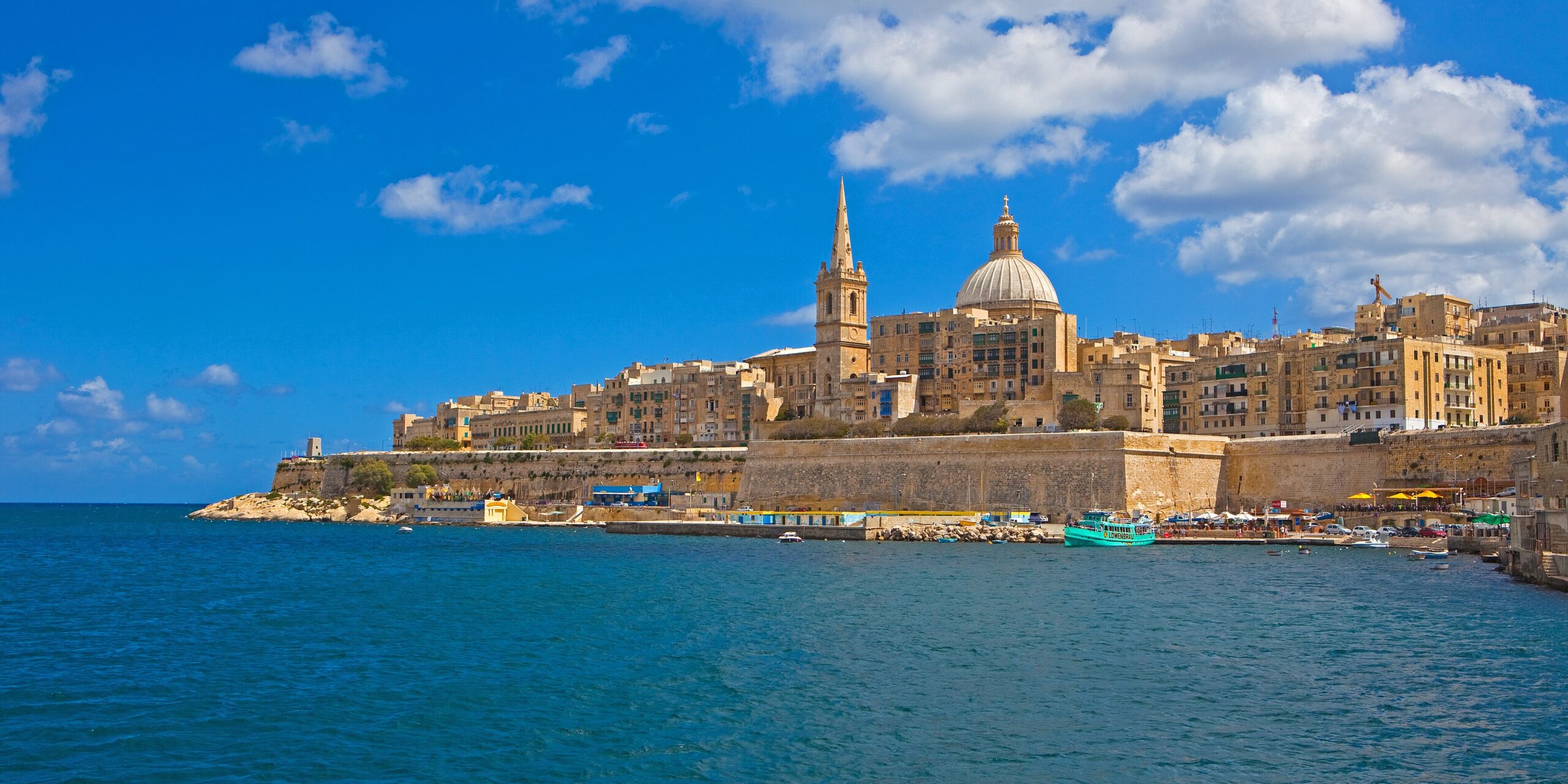 A panoramic view of Malta from the water.