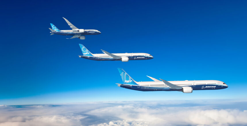 Boeing trails Airbus in aircraft deliveries. This is a Boeing 787 Deamliner aircraft