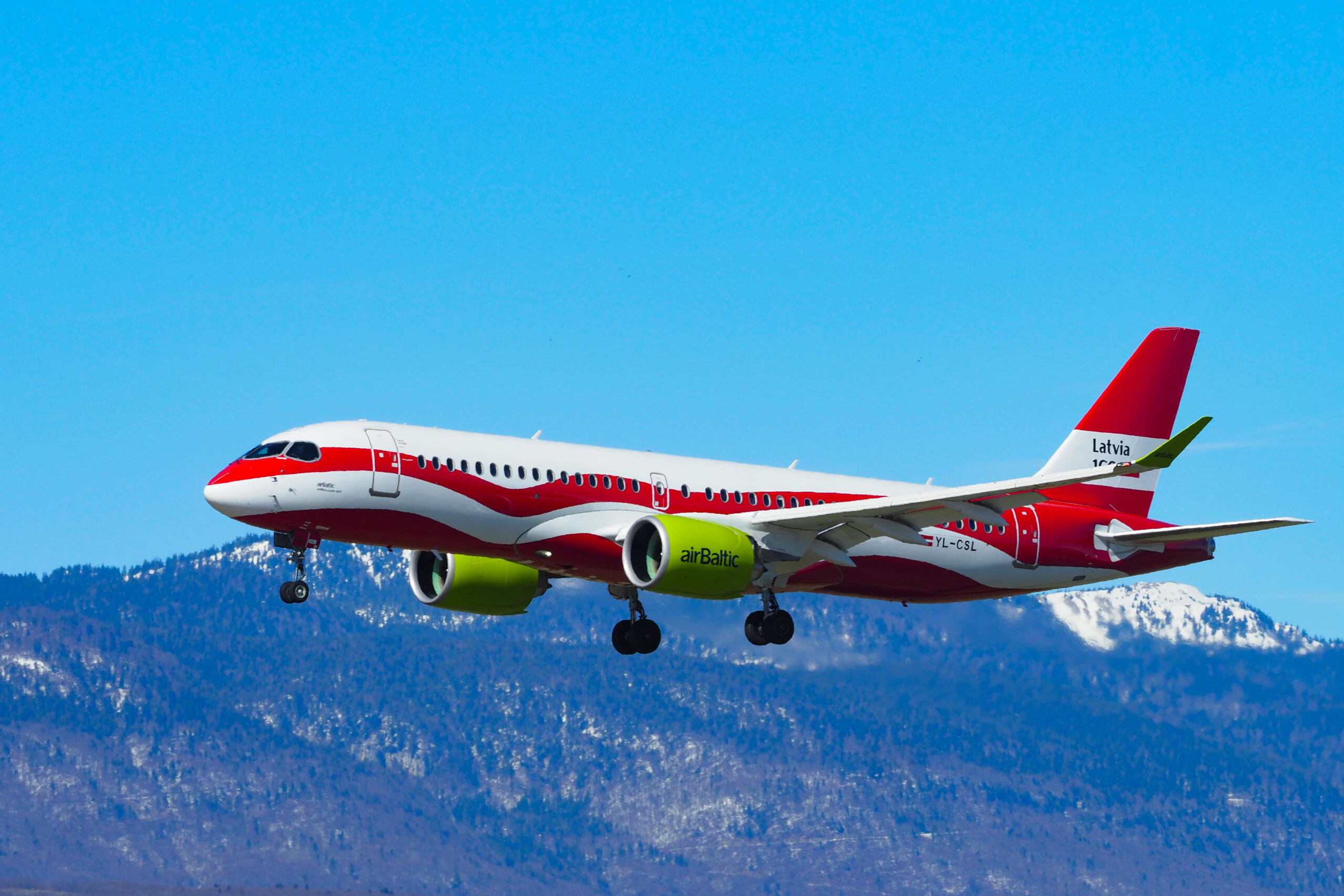 airBaltic Airbus A220-300 with Latvian Flag Livery