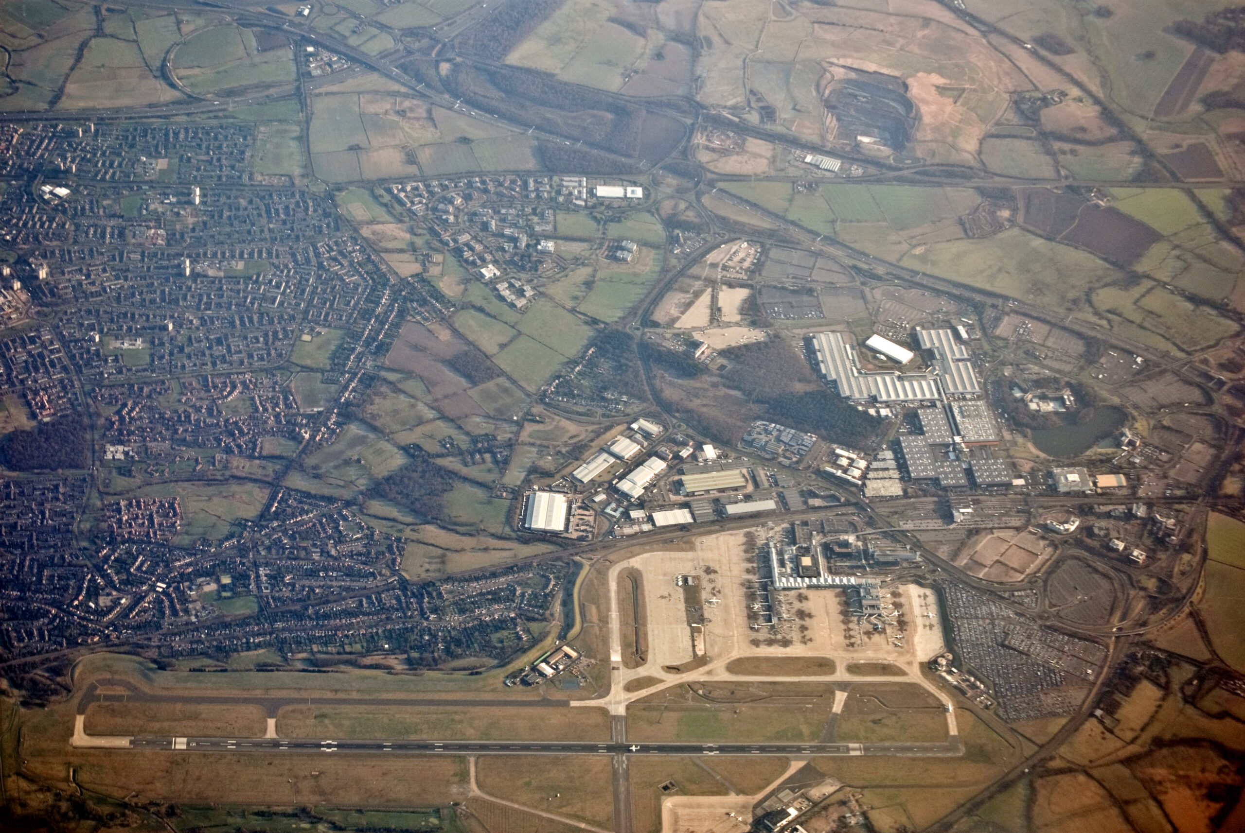 Aerial view of Birmingham Airport