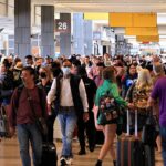 Crowd at airport