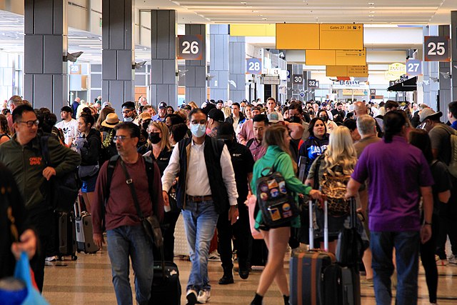 Crowd at airport