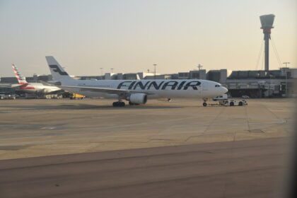 Finnair Airbus A330-300 on the runway at Heathrow airport