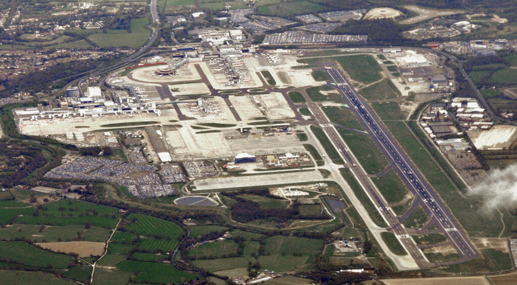 An aerial shot of Gatwick Airport. Gatwick Airport Strikes