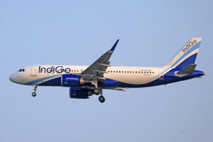 IndiGo airplane in the sky