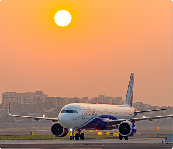 IndiGo aircraft at Mumbai Airport airside