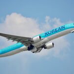 Korean air aircraft in the sky