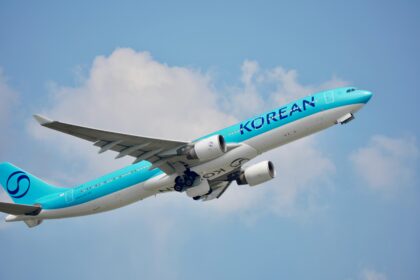 Korean air aircraft in the sky