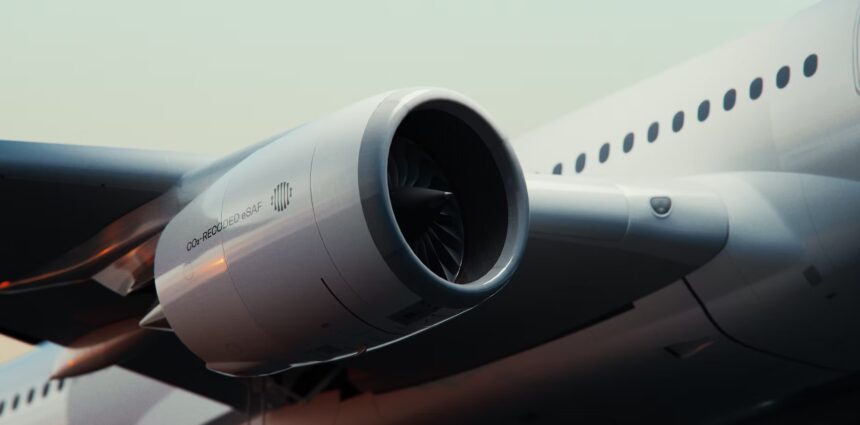 Close-up of an aircraft engine