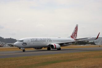 Boeing 737-800 Virgin Australia on the runway