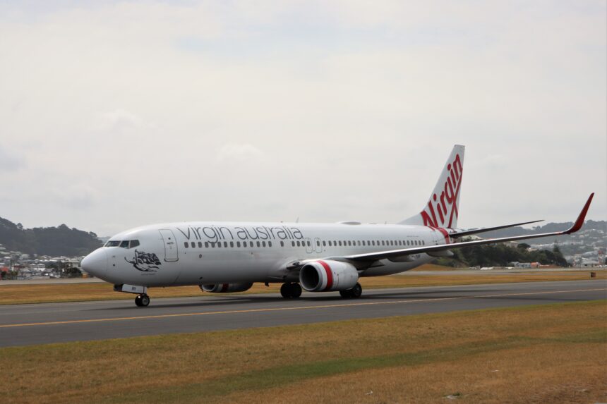 Boeing 737-800 Virgin Australia on the runway