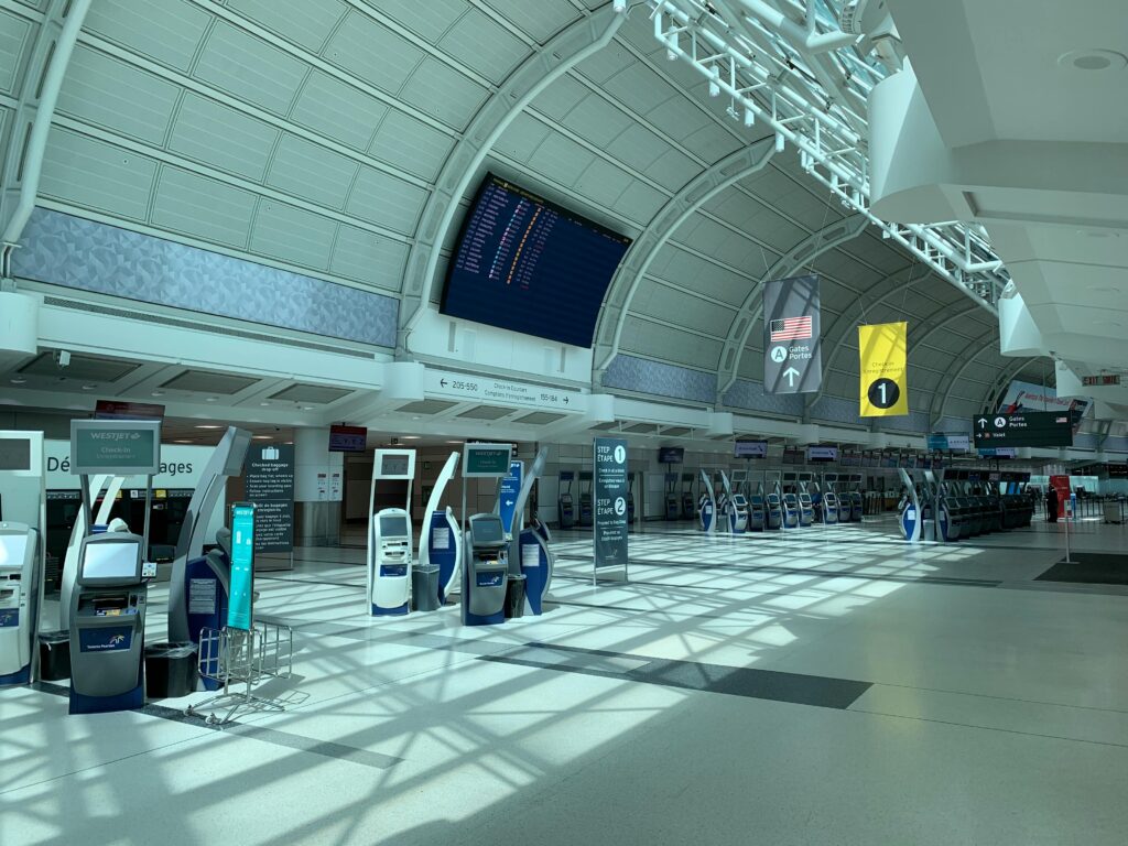 Empty airport in Toronto, Canada