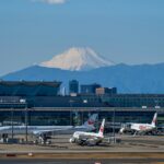 Modern Haneda Airport with Mount Fuji