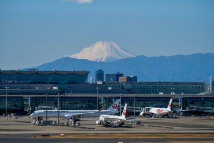 Modern Haneda Airport with Mount Fuji