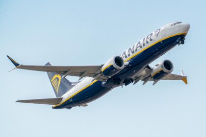 Ryanair jet in the sky
