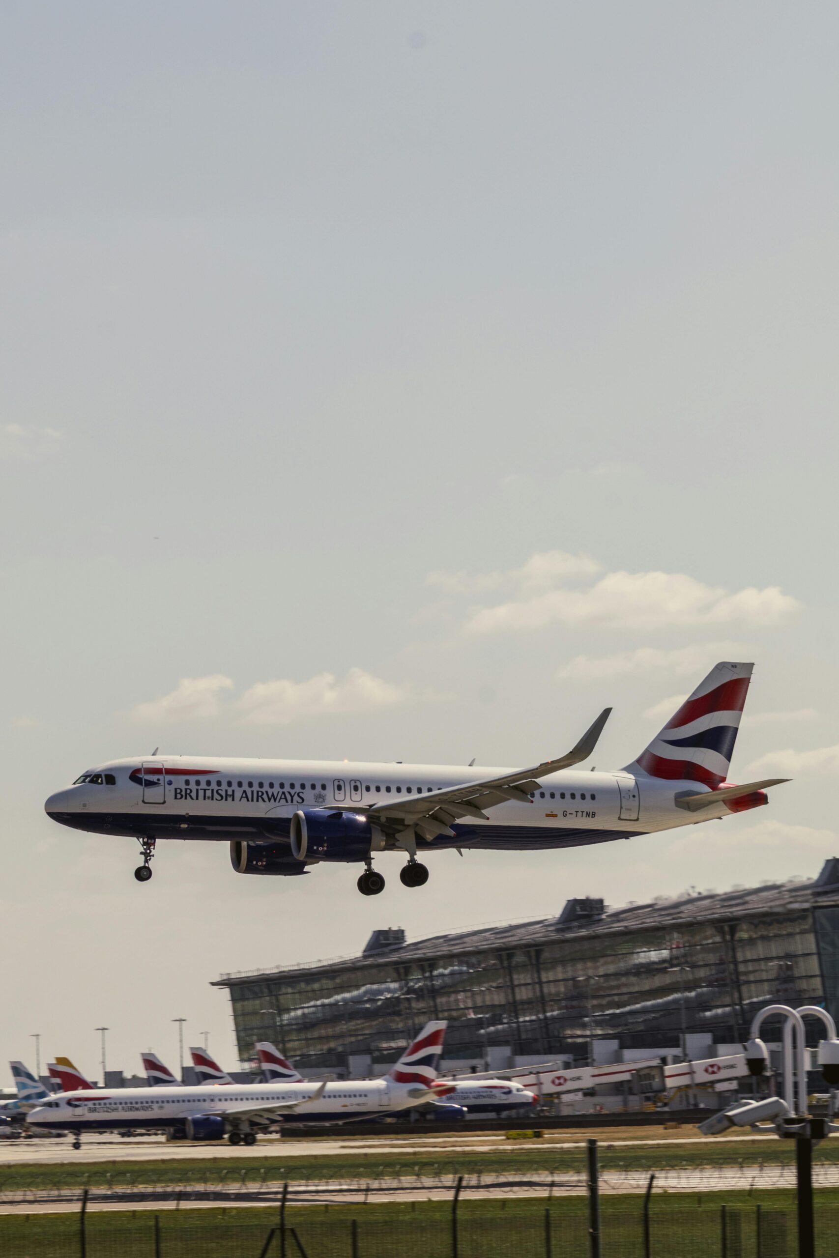 British Airways landing at Heathrow Airport