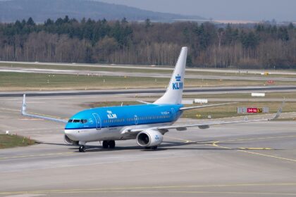 KLM aircraft preparing for take off