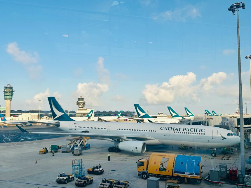 Cathay Pacific aircraft at Hong Kong International Airport (HKIA)