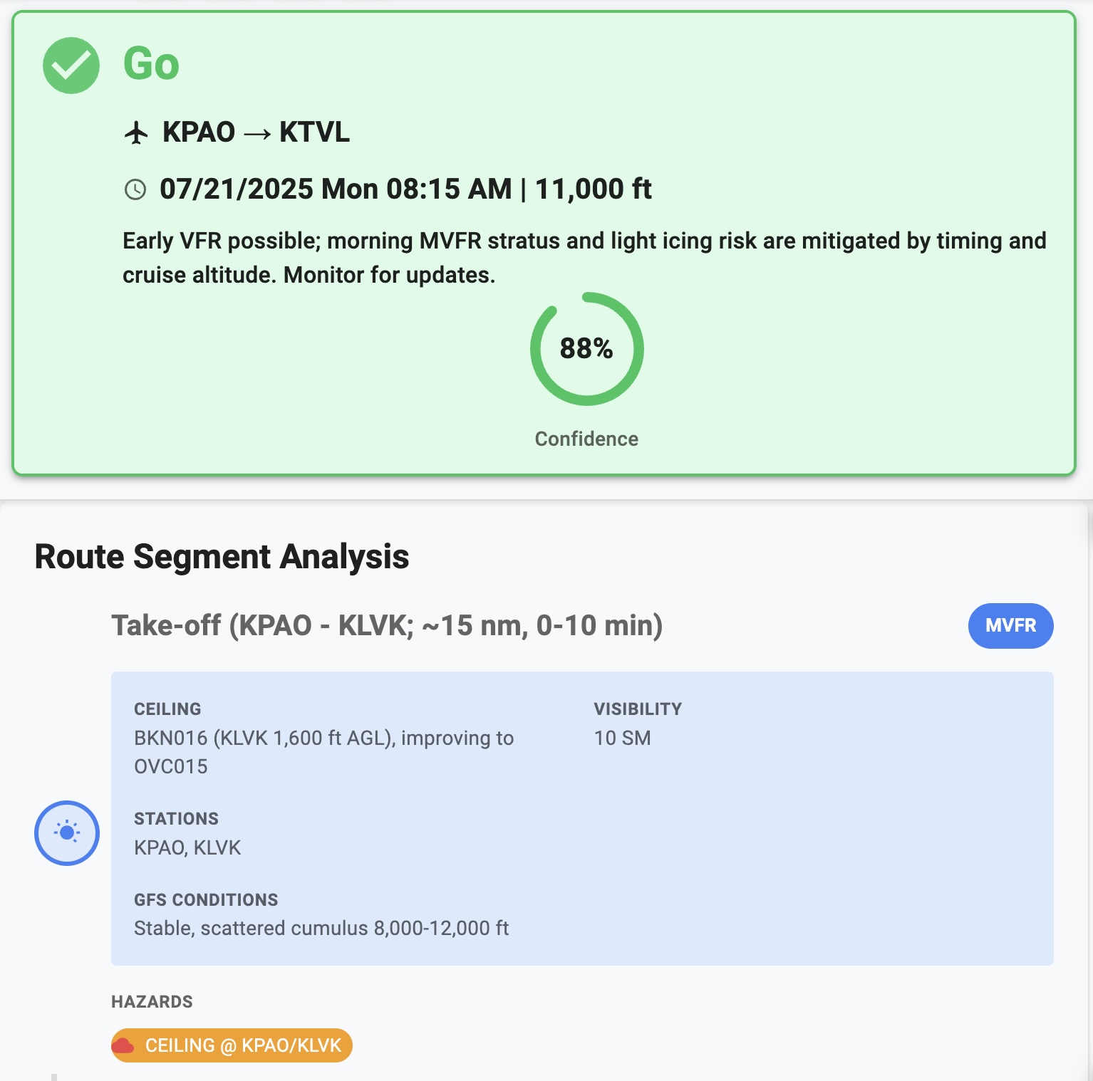 AvNav's ClearSky AI route planner
