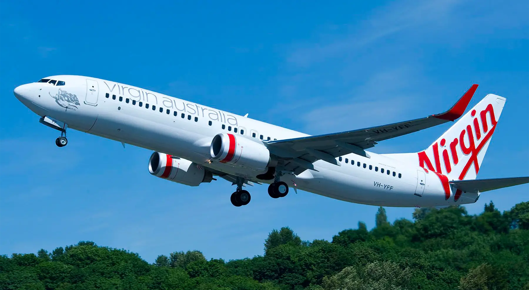 Virgin Australia BOeing 737-800 aircraft mid-air
