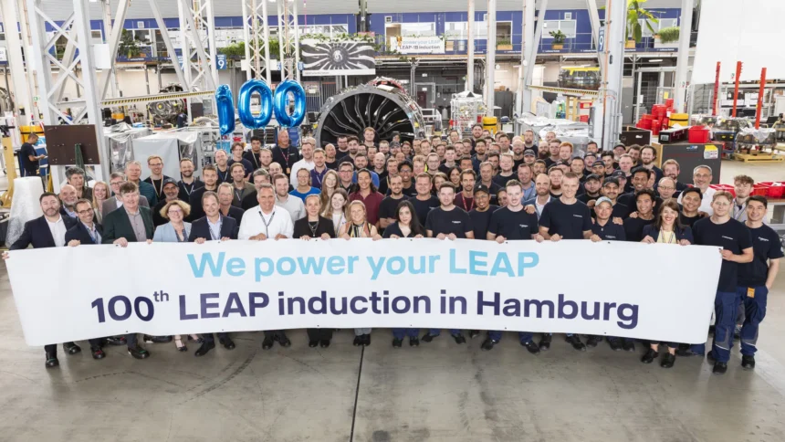 Lufthansa Technik's 100th LEAP engine Induction