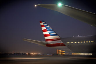 Exterior of the American Airline Boeing 777 aircraft