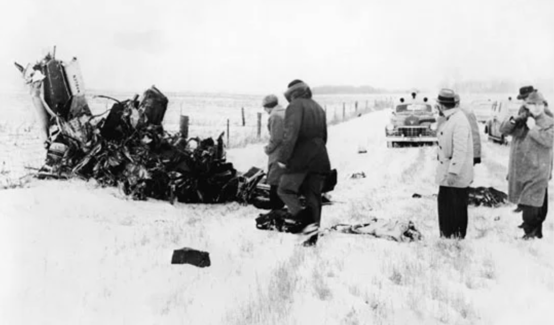 The crash site with resulted in the death of Buddy Holly and four others on board 