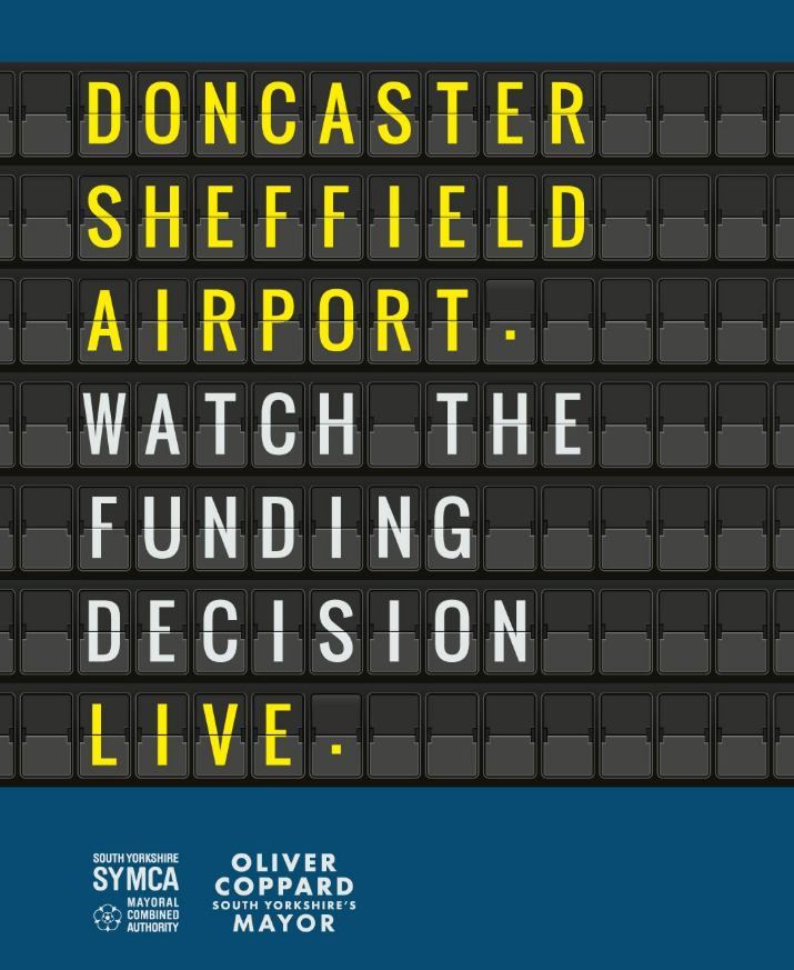 Doncaster airport announcement © South Yorkshire MCA